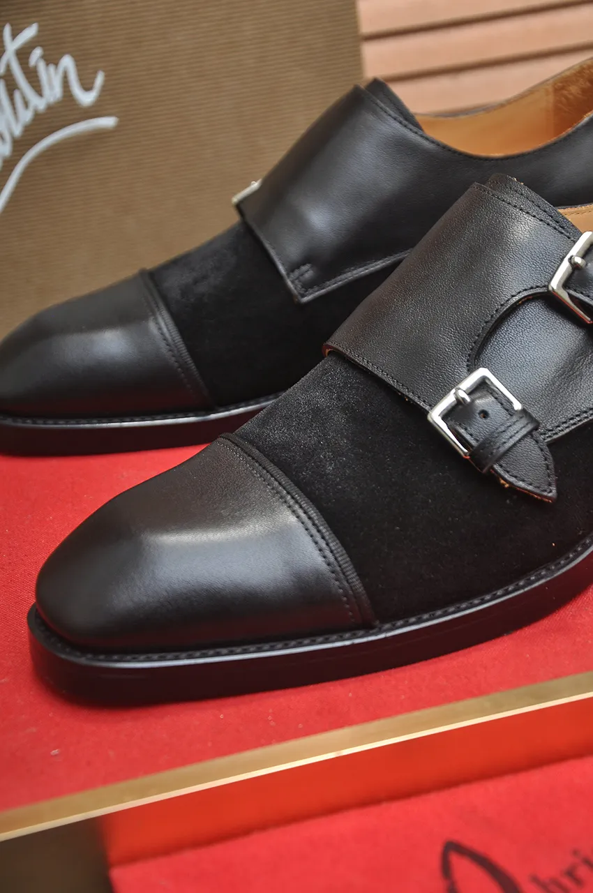 Men's shoes 💰620💶 [Chrstian Loubotin] Red-soled shoes 💋Original mold opening, the highest version on the market, purely handmade ➕Imported cowhide uppers, first-layer water-dyed cowhide lining! Original EU high-gloss outsole. 38 to 45 (45 customized)